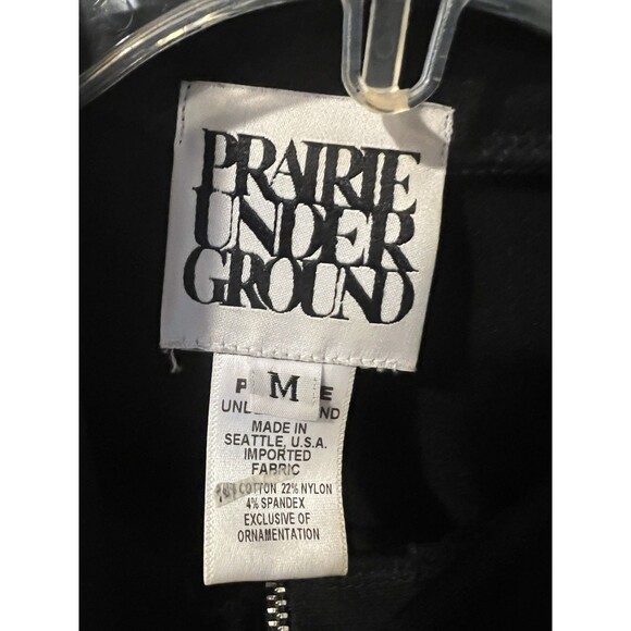 Prairie Underground zip dress Womens M Zip Front Bodycon Pockets USA Grunge Goth - Picture 6 of 8